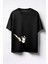 Johnny Bravo Baskılı Unisex Oversize T-Shirt Siyah 1
