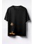 Over Duffy Duck Baskılı Unisex Oversize T-Shirt Siyah 1