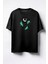 Timsah Gözyaşları Baskılı Unisex Oversize T-Shirt Siyah 1