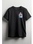 Şişe Içindeki Mavi Kelebek Baskılı Unisex T-Shirt Siyah 1