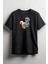 Yarı Ölü Ayı Baskılı Unisex T-Shirt Siyah 1