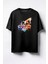 Renkli Dubai Baskılı Unisex Oversize T-Shirt Siyah 1