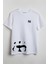 Bff Sevimli Pandalar Baskılı Unisex T-Shirt Beyaz 1