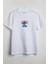 Stitch Baston Şekerli Şapkalı Yılbaşı Baskılı Unisex T-Shirt Beyaz 1