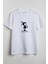 Bugs Bunny Önü Baskılı Unisex Tişört - Naber Cınım Beyaz 1