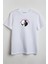 Ying Yang Cats Önü Baskılı Unisex Tişört Beyaz 1