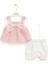 Melek Fiyonk Kız Bebek Yazlık Şıklık Takımı – Pembe & Beyaz 2’li Alt Üst Takım 2