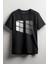 Window Önü Baskılı Unisex Tişört Siyah 1