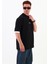 Siyah Göğüs Baskılı Oversize Unısex T-Shirt 4