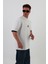 Beyaz Göğüs Baskılı Oversize Unısex T-Shirt 4