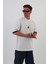 Beyaz Göğüs Baskılı Oversize Unısex T-Shirt 3