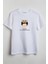 Naber Alt Tabaka Insan Önü Baskılı Unisex Tişört Beyaz 1