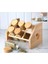 Bambu Standlı Bambu Kapaklı 6 Lı Cam Baharatlık Mini Baharat Seti 1