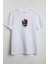 Renkli Kral Tacı Baskılı Unisex T-Shirt Beyaz 1