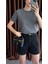 Şehir Boy Antrasit Denim Şort 3