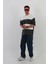 Skyline Oversize Erkek T-Shirt ANTRASİT GRİ-BEYAZ 1