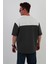 Skyline Oversize Erkek T-Shirt ANTRASİT GRİ-BEYAZ 8