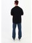 Ince Şeritli Beyaz Oversize Erkek T-Shirt 2