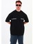 Ince Şeritli Beyaz Oversize Erkek T-Shirt 3