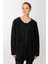 Gül Desenli Angored Ceket-Siyah-Füme 3