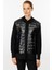 Kapitone Kombinli Triko Ceket-Siyah 2