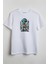 Squidward With Music Baskılı Unisex T-Shirt Beyaz 1