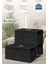 3'lü Orta Boy Siyah Hurç Seti, 63X40X34 Cm, Şık ve Kullanışlı Saklama Çözümü 2