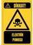 35 x 50 Dikkat Elektrik Panosu Folyo Baskı Sticker Uyarı Levhası 1