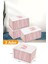 3'lü Pembe Çizgili Mini Baskı Hurç, 30X22X18 Cm, Şık ve Kullanışlı Set 1