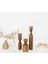 Doğal Ahşap 3'lü Şamdan Seti, 18-14-10 Cm, Rustik ve Modern Tarz 2