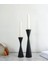 Modern Ahşap Siyah Şamdan Seti, 15CM ve 20CM, Şık ve Dekoratif Mumlukler 2