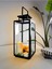 Büyük Boy Metal Mumluk Fener, Şık Siyah Tasarım ve Dayanıklı Malzeme 1