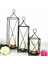 3'lü Ferforje Dekoratif Mumluk Kafes Fener Takımı, Siyah 3