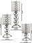 3'lü Krom Kristalli Mumluk Seti, Şık ve Modern Dekoratif Aksesuar. 4