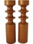 El Yapımı Doğal Ahşap Şamdan Seti, Rustik Dekoratif Mumluk, 2’li, 19CM 1