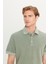 %100 Pamuk Regular Fit Normal Kesim Haki Polo Yaka Tişört 4