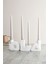 Modern Geometrik Beton Şamdan Seti, Şık ve Sade Tasarım, 3'lü Mum Dekoru 1
