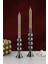 Iki Adet Platin Renk Metal Şamdan Seti, Şık ve Dekoratif Mumlukler 4