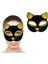 Siyah Renk Gold Simli Süet Kaplama Kedi Maskesi 18X14 cm 2