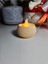 Geometrik Desenli Dekoratif Tealight LED Mum Altlığı Bej 3