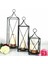 Şık 3'lü Ferforje Kafes Fener Seti, Siyah, Dekoratif ve Zarif Tasarım 2