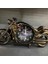 Retro Masa Üstü Motosiklet Saat, Alarmlı, Metalik Gri, Şık ve Kullanışlı Süs Eşyası 1