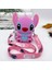 Kawaii Disney Stitich Tasarım Çantası, Modaya Uygun Fermuar Omuz Çantası, Çıkarılabilir Kayış Çocukları ile Silikon Crossbody Cüzdan Hediye Rengi: Pembe Dikiş A (Yurt Dışından) 1
