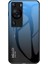 Huawei P60/P60 Pro Gradient Telefon Kılıfı Temperli Cam+Pc+Tpu Darbeye Dayanıklı Telefon Kılıfı-Gradient Mavi Siyah (Yurt Dışından) 1
