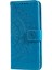 Realme Narzo N53 4G/C53(GLOBAL)/C53(HINDISTAN)/C51 Pu Deri Kılıf Mandala Çiçek Baskılı Stand Kapağı-Mavi Için Cüzdan Kabuğu (Yurt Dışından) 5