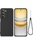 Realme V60 Pro 5g/realme 14X(HINDISTAN)5G Sıvı Silikon Kılıf Telefon Arka Kapağı El Kayışı Ile-Siyah (Yurt Dışından) 1