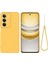 Realme V60 Pro 5g/realme 14X(HINDISTAN)5G Sıvı Silikon Kılıf Telefon Arka Kapağı El Kayışı Ile-Sarı (Yurt Dışından) 1
