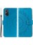Realme 9i/oppo A36/A76 Baskılı Mandala Çiçek Pu Deri Kılıf Görüntüleme Standı Cüzdan Folio Flip Kılıf Bilek Kayışı Ile-Mavi (Yurt Dışından) 1