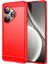 Realme Gt Neo6 5g/gt 6t 5g/gt 6 5g Kılıf Karbon Fiber Doku Tpu Fırçalanmış Telefon Kılıfı-Kırmızı (Yurt Dışından) 1