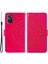 Realme 9i/oppo A36/A76 Baskılı Mandala Çiçek Pu Deri Kılıf Görüntüleme Standı Cüzdan Folio Flip Kılıf Bilek Kayışı Ile-Gül (Yurt Dışından) 1